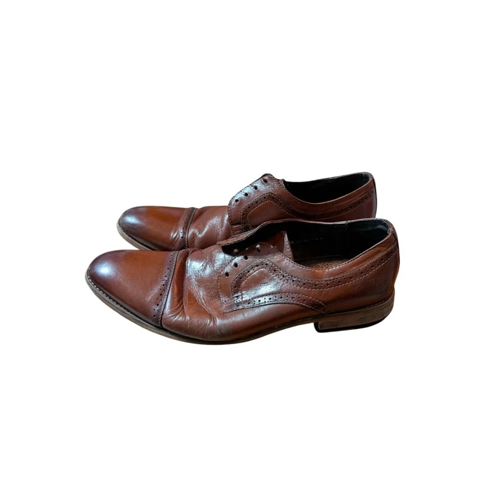 Men's Stacy Adams Dickinson Cap Toe Oxford‎ Shoes Brown  25066-221 Size 11.5